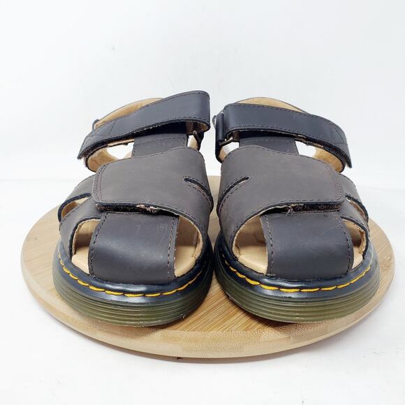 Dr Martens Sandals Womens 6 Moby Brown Leather Chunky Platform Fisherman Shoes - Picture 3 of 12